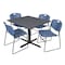Cain Cain Square Table & Chair Set, Wood, Metal, Polypropylene Top TB4848GY44BE - alternate 1
